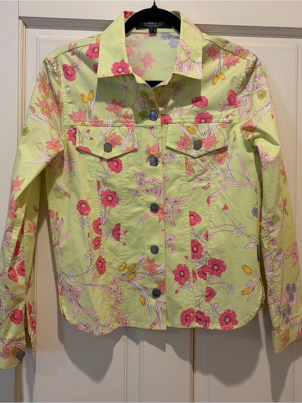 Averardo Bessi Yellow Floral Women's Jacket - Made in Italy